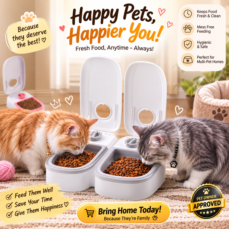 Automatic Pet Feeder Smart Food Dispenser For Cats Dogs Timer Stainless Steel Bowl Auto Dog Cat Pet Feeding Pets Supplies