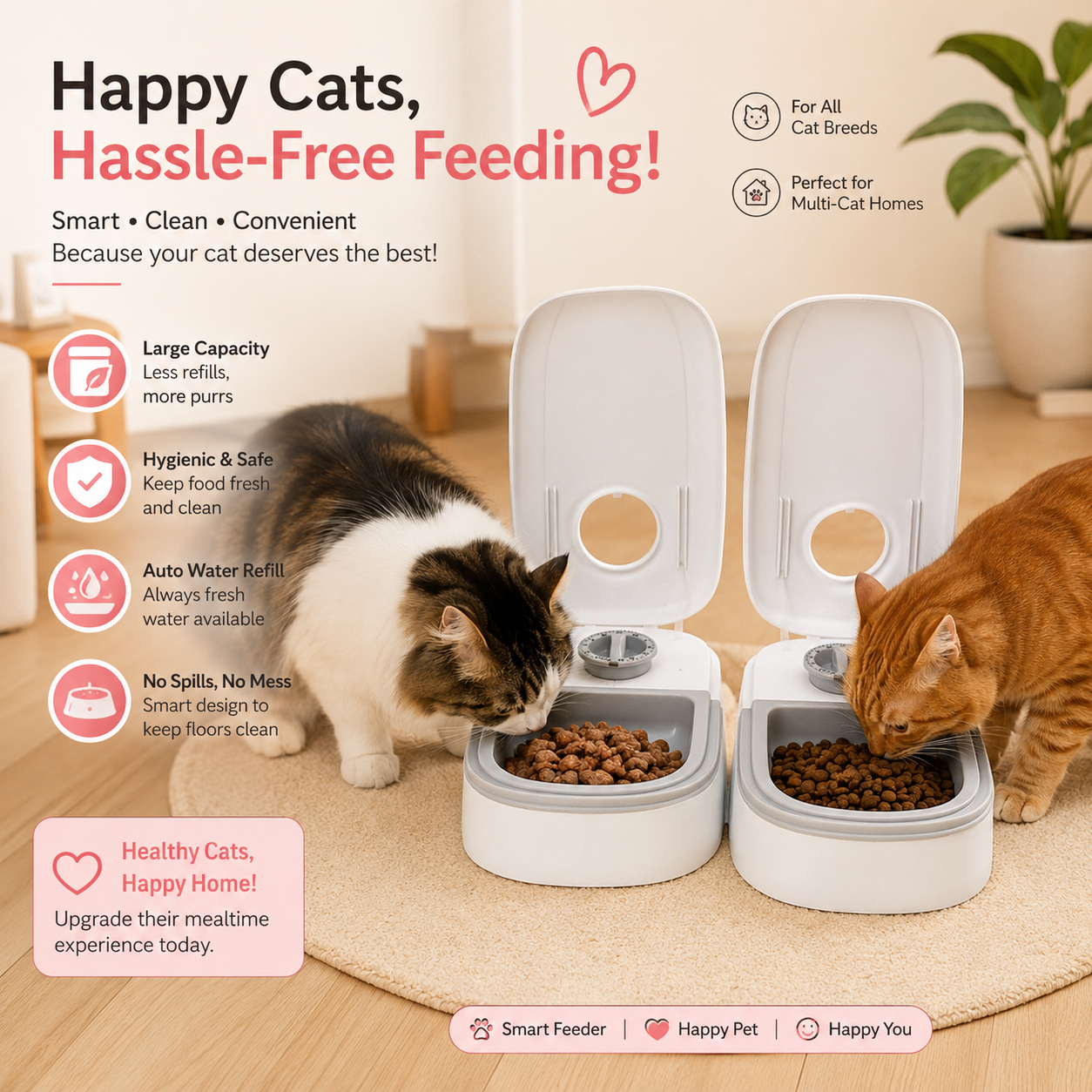 Automatic Pet Feeder Smart Food Dispenser For Cats Dogs Timer Stainless Steel Bowl Auto Dog Cat Pet Feeding Pets Supplies